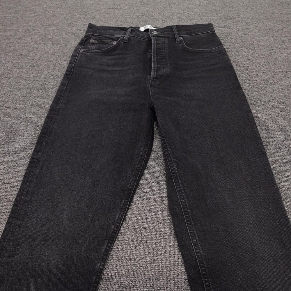 AGOLDE Nico Jeans Womens 27 Black Wash High Rise Slim Straight 27x28 Denim - Picture 2 of 12